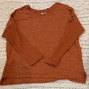 Elegant Rust Long Sleeve Women's Top